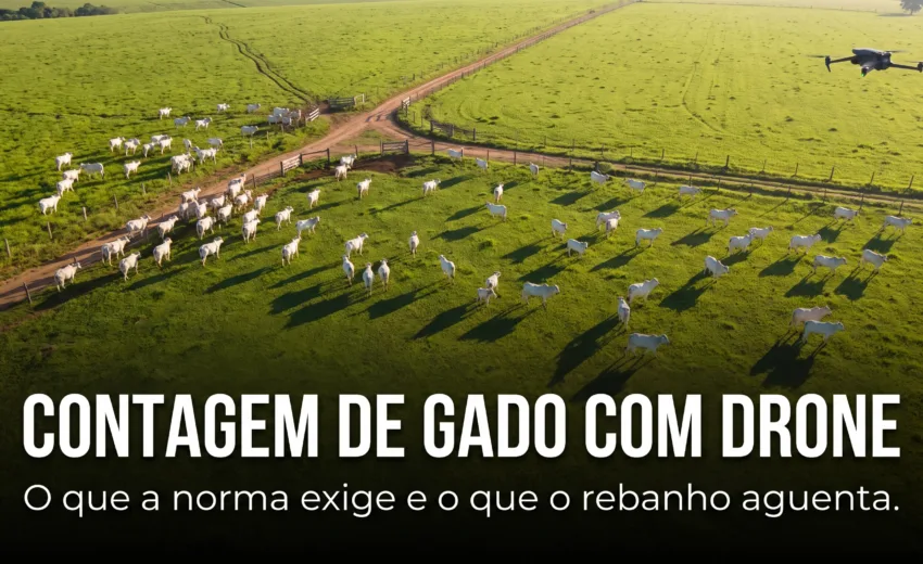 Contagem de gado com drone: o que a lei exige, a que altura o rebanho nem percebe e por que esse serviço não é aviação agrícola (2026)
