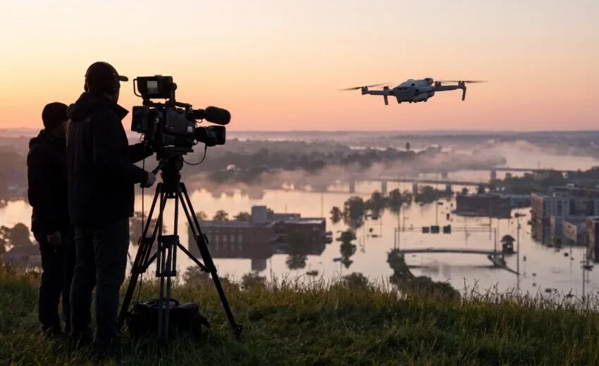 Jornalismo e TV com drone: como funciona, o que a emissora exige e quanto paga a diária (2026)