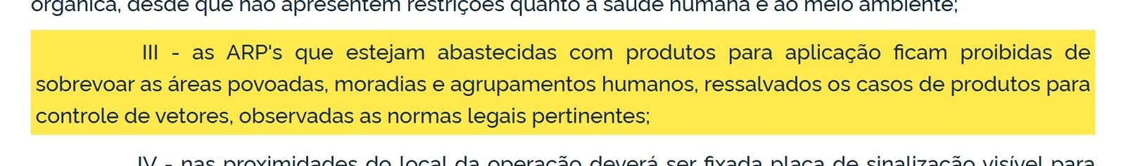 Trecho da Portaria MAPA 298 com a ressalva para produtos de controle de vetores destacada