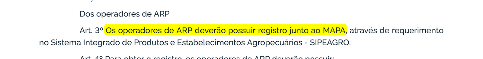 Portaria MAPA 298/2021, arts. 3º e 4º: registro do operador no MAPA e responsável técnico destacados