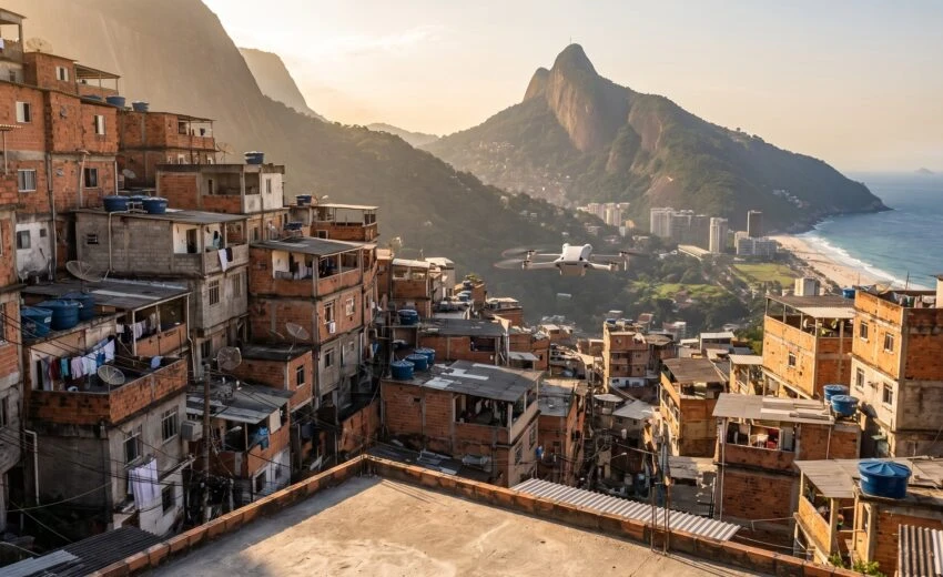 Drone tour na Rocinha: quanto custa o vídeo, quanto ganha o piloto e o que a lei exige de quem sobe na laje (2026)