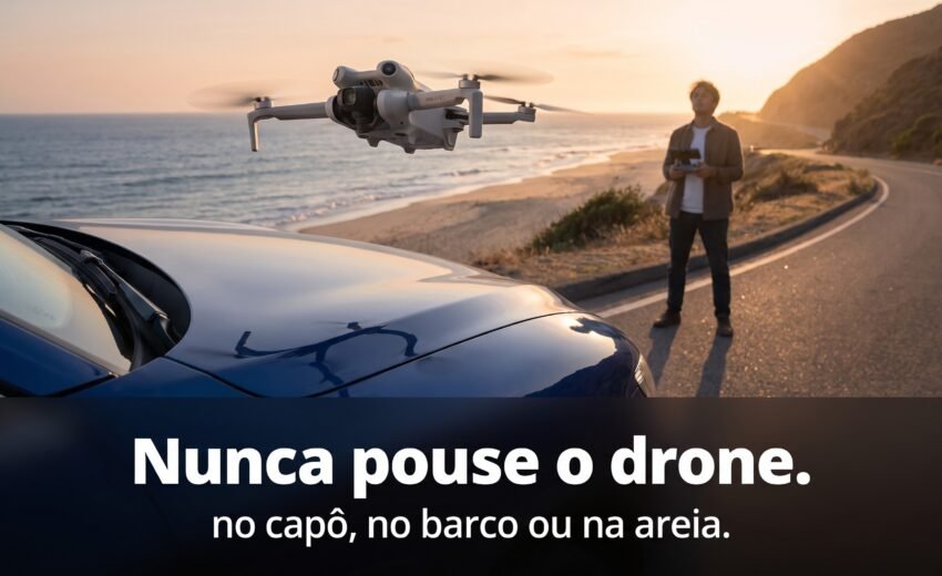 Pode pousar ou decolar um drone em cima de um carro? O que a norma e o manual dizem (2026)
