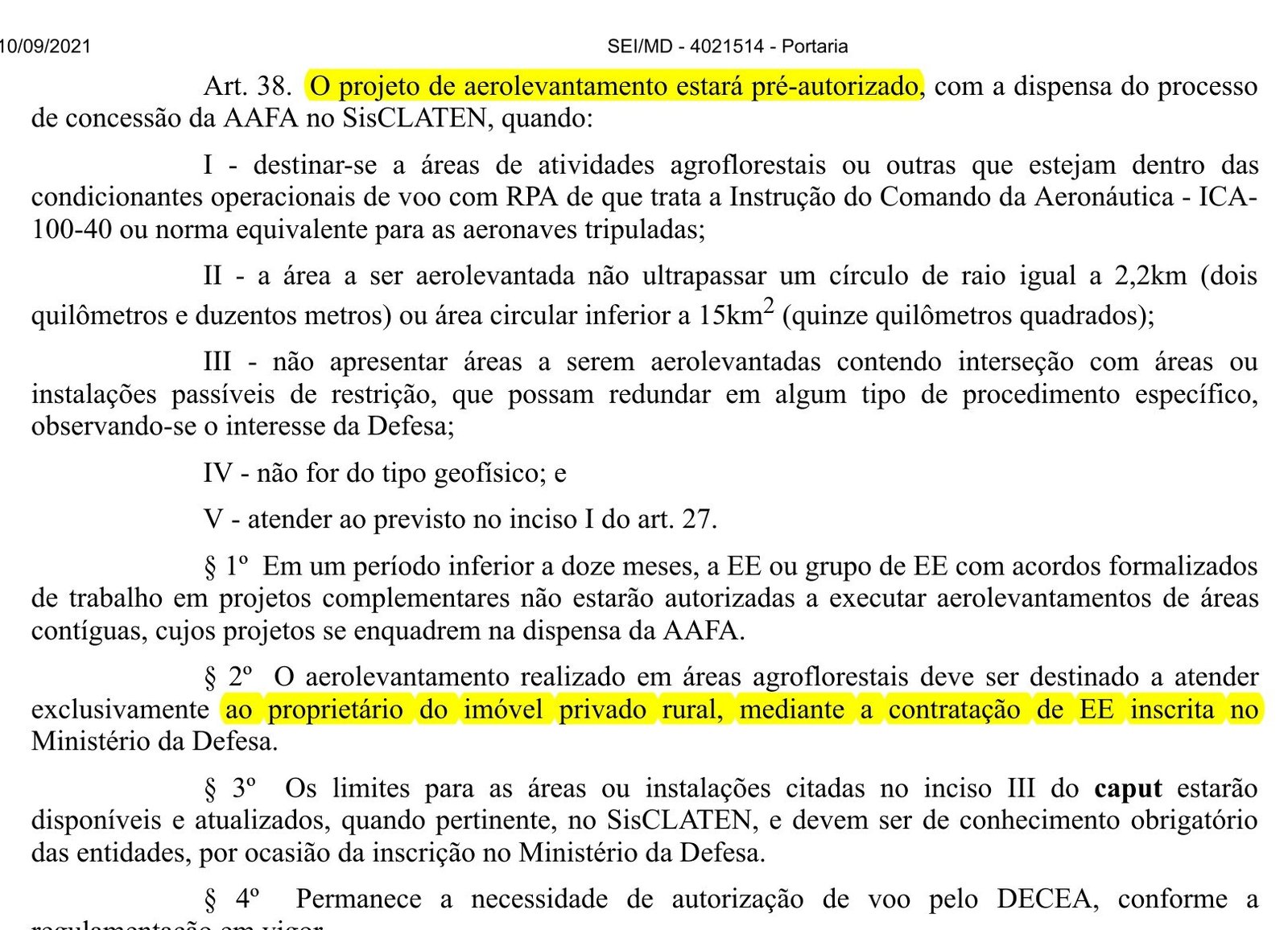 Artigo 38 da Portaria 3.703 com a dispensa da AAFA e a exigência de entidade inscrita
