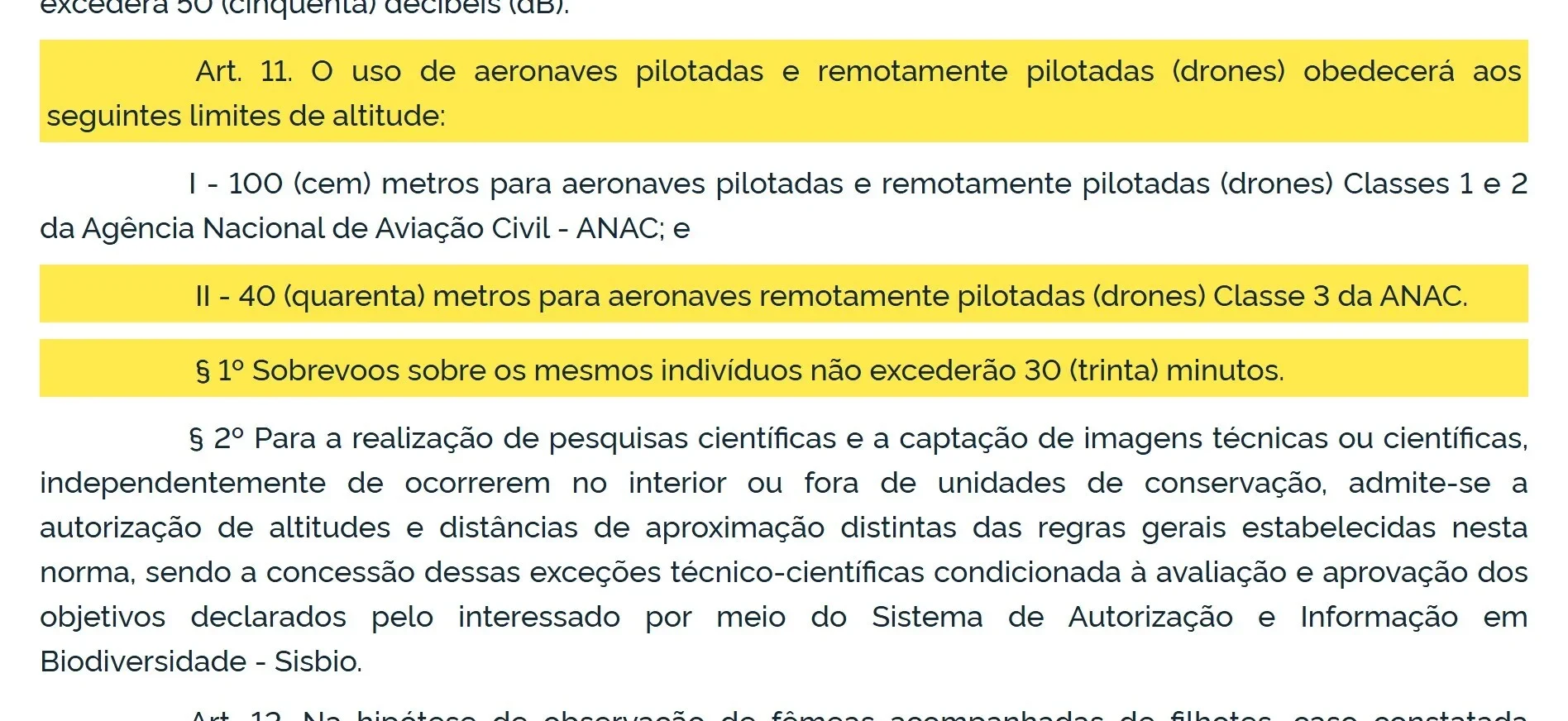 Artigo 11 da Portaria Conjunta Ibama ICMBio 4 de 2026 no Diário Oficial com os limites para drones sobre cetáceos