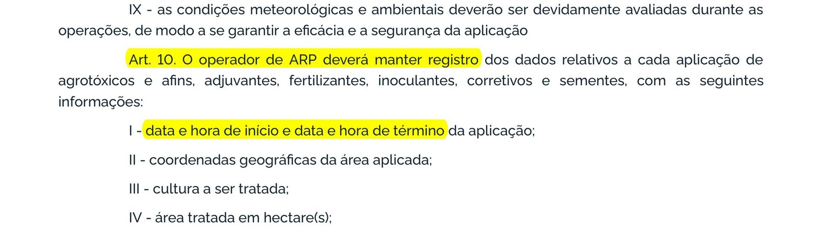 Artigo 10 da Portaria 298 do MAPA com o registro de data e hora marcado